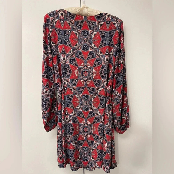 Anthropologie Paper Crown Flowy Boho Patterned Dress- L - Picture 3 of 6